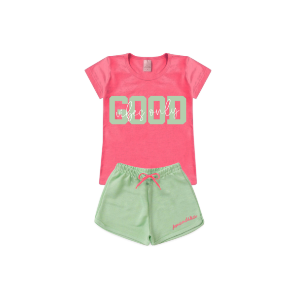 Conjunto Infantil Feminino Shorts E Baby Look L17