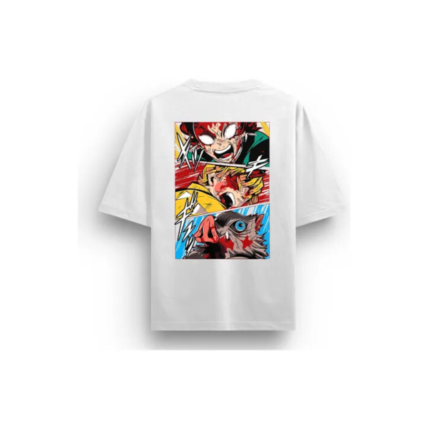 Camiseta Oversized Demon Slayer Tanjiro Inosuke Zen - Bt570