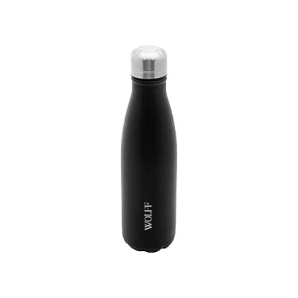Garrafa Térmica de Aço Inox Parede Dupla Ice Preta 500ml - Wolff