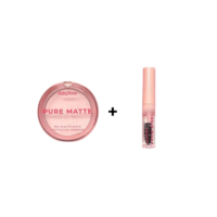 Kit Ruby Rose Maquiagem: Pó Matificante + Gel de Sobrancelha Incolor