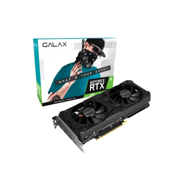 Placa de Vídeo Galax NVIDIA GeForce RTX 3060, 12GB GDDR6, LHR, 1-Click OC, 15GBps, Ray Tracing, DLSS - 36NOL7MD1VOC