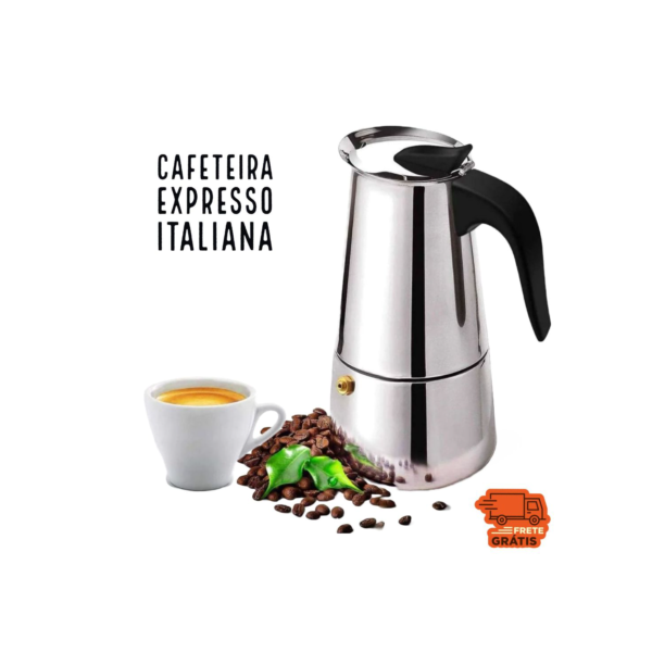 Maquina de Café Cafeteira Italiana 9 Xícaras Expresso e Moka Em Inox 4, 6 Xícaras