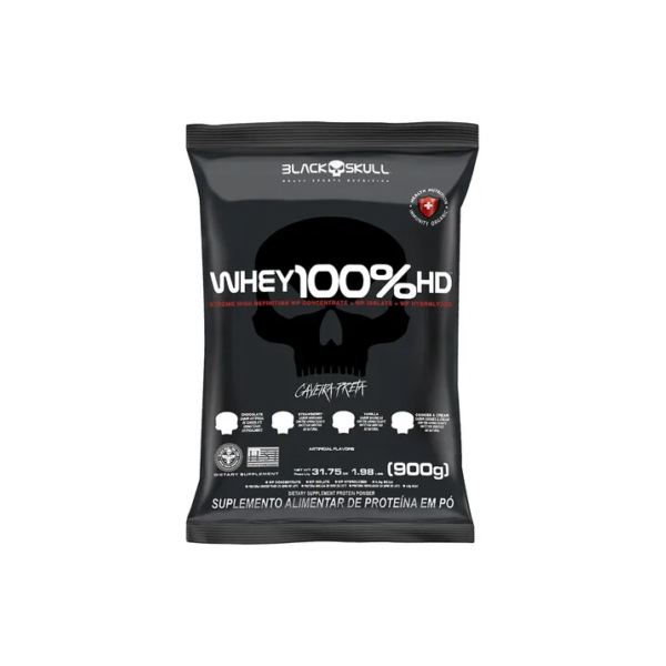 Whey Protein 100% Hd Pouch 900g Black Skull Baunilha