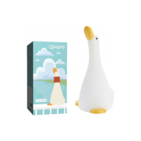 Luminária Mesa Touch Lâmpada Noturna Abajur Fofo Ganso Cúpula Branco Quente Estrutura Branco 127/220v