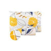 Lençol 400 Fios Solteiro 2 Peças Percal Toque Macio Cor Floral Amarelo Desenho Do Tecido Estampado