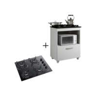 KIT BALCÃO COOKTOP ITATIAIA COM 1 PORTA E FOGÃO COOKTOP 4 BOCAS