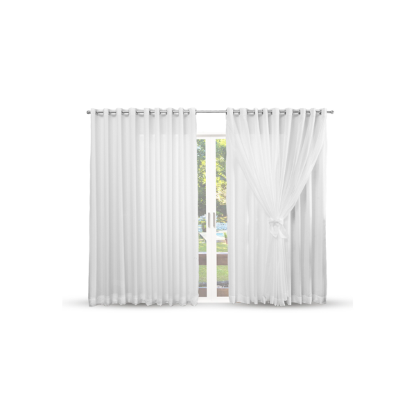 Cortina de Microfibra com voil 6,00 x 2,70 para quarto sala -  Decoração de Casa e Apartamento