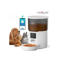 Newpet Alimentador Comedouro Automático Gatos Cães Pet Programável 4L Cor Branco - Bivolt