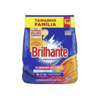 Brilhante Lava-Roupas Em Pó Roupas Brancas E Coloridas Limpeza Total Pacote Tamanho Família 4 Kg (Pacote De 1)