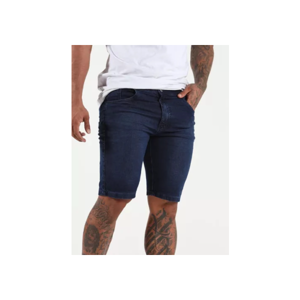 Bermuda Jeans Masculina Skinny Com Super Lycra Linha Premium