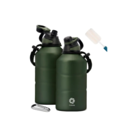 Garrafa Térmica Portátil Com Alça Para Viagem Verde 1900ml Verde-escuro
