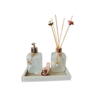 Kit Lavabo Banheiro Luxo Aromatizador de Ambiente Difusor e Saboneteira 250 ML