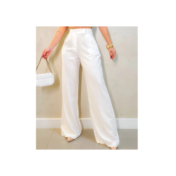 Calça em Linho Corte Reto 00591