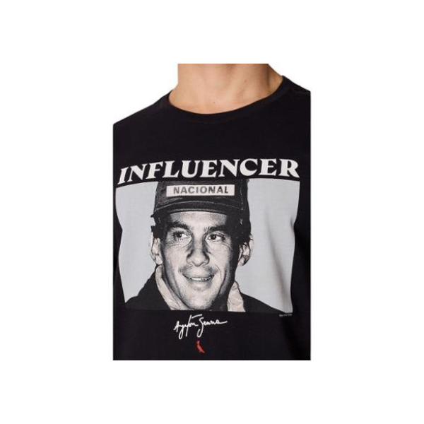 Camiseta Estampada Influencer Senna Reserva - Preto