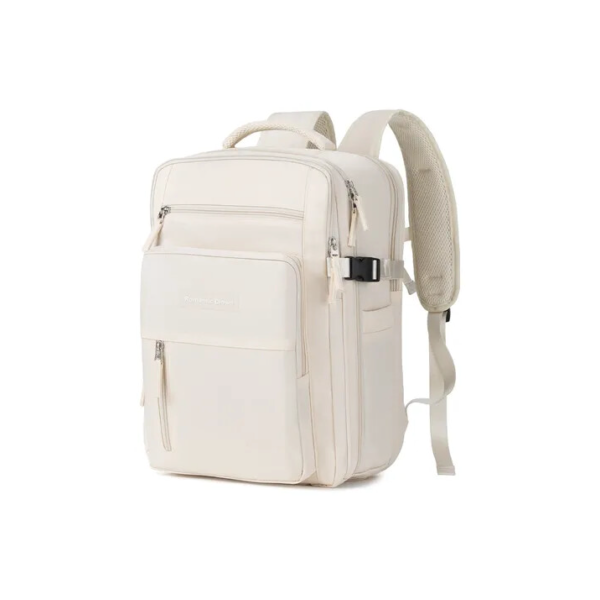 Mochila Viagem Executiva Grande Notebook Feminina Mas Branco