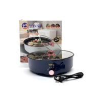 Panela Assadeira Elétrica Multifuncional Assa Frita Cozinha Antiaderente 26cm 600W 110v 1.9L