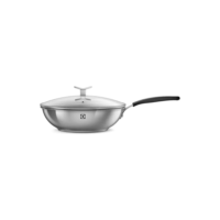 Panela Wok Antiaderente Com Tampa (28cm) Electrolux - Cor Prateado