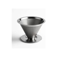 Coador e Filtro de Café Inox V60 Reutilizável - Malha Ultrafina, Sem Papel, 1–2 Xícaras, Lavável