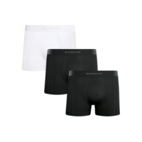 SELENE 3 Cueca Boxer Sem Costura Microfibra Poliamida Cós Elástico 40MM Masculino Adulto, 1 Branco - 2 Preto, M