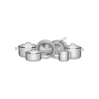 Jogo de Panelas Tramontina Solar em Aço Inox com Fundo Triplo e Tampas de Inox 6 Peças