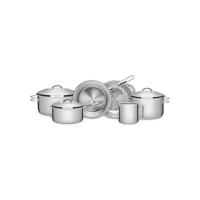 Jogo de Panelas Tramontina Solar em Aço Inox com Fundo Triplo e Tampas de Inox 6 Peças