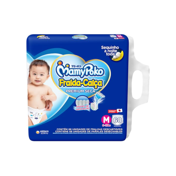 MamyPoko Fralda-Calça Premium Seca M 68 Unidades
