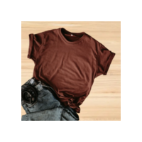 T-Shirt Lisa Feminina Tendência 100% Algodão
