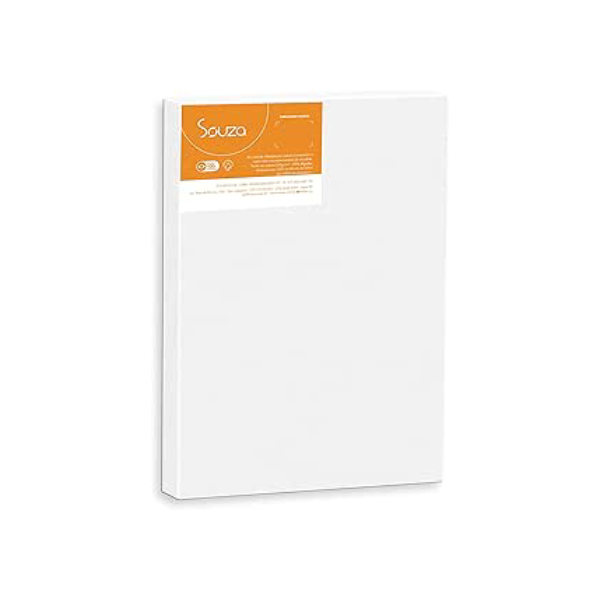 Souza & Cia - Tela de Pintura 20cm X 30cm, Branco, Cretone 265gr/m², 100% Dióxido de Titânio