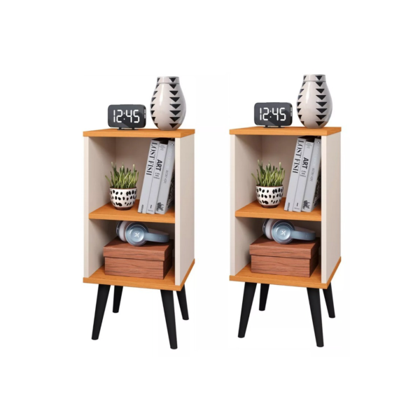 Kit 2 Mesa de Cabeceira para Quarto Charme Retrô Várias Cores Apoio de Cama Mesinha