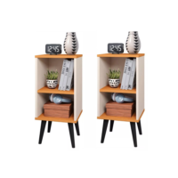 Kit 2 Mesa de Cabeceira para Quarto Charme Retrô Várias Cores Apoio de Cama Mesinha