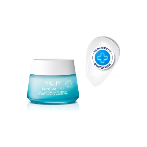 Hidratante Facial Minéral 89 Sorbet Gel Matte 48h 50ml Vichy Os Tipos De Pele, Inclusive As Oleosas Dia/noite