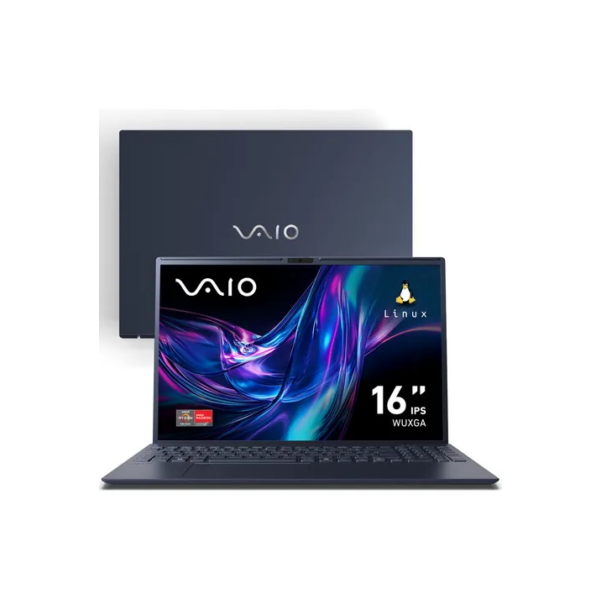 Notebook VAIO FE16 AMD Ryzen 5-5625U Linux 8GB RAM 256GB SSD Wi-Fi 6 Tela 16'' IPS WUXGA Antirreflexo - Cinza Grafite - Vjfe69f11x-b0411h - Permite upgrade de memória RAM e SSD