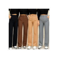 Calça Pantalona Alfaiataria Premium Cintura Alta Com Bolso PROMOÇÃO