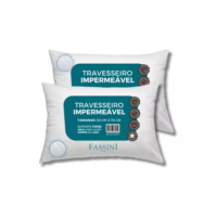 2 Travesseiros Antialérgico Impermeável 50x70 Lavável  Branco