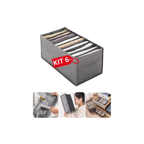 Kit 6 Colmeia Organizador Gaveta Jeans Roupas Com Divisórias