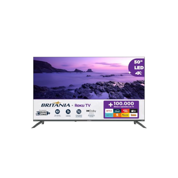 TV Smart TV 50” Britânia Roku TV LED Dolby Audio BTV50VA4REGB