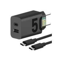 Carregador Super Turbo 50W Ultra Rápido Tipo C e USB Com Carregamento Rápido + Cabo Tipo C Compatível Com Todos Aparelhos type C