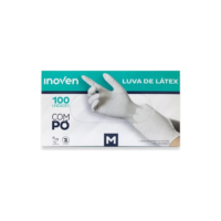 Luva De Látex Branca Com Pó Inoven Tamanho M