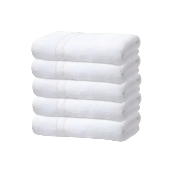 Kit 5 Toalhas Banho Gigante Grossa Hotel Luxo 75x150cm 480g - Branco - Hotel