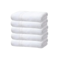 Kit 5 Toalhas Banho Gigante Grossa Hotel Luxo 75x150cm 480g - Branco - Hotel