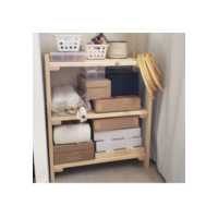 Estante Organizadora Rack 3 Prateleiras 65x50x30cm Madeira Móvel Estoque Cozinha Banheiro