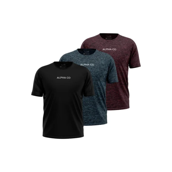 Kit 3 Camisetas Dry Alpha Masculina