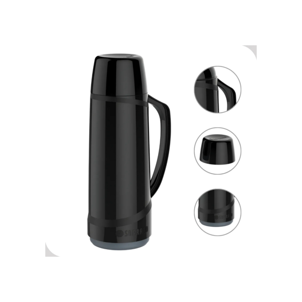 Garrafa Térmica Cristal 1L Preta Soprano
