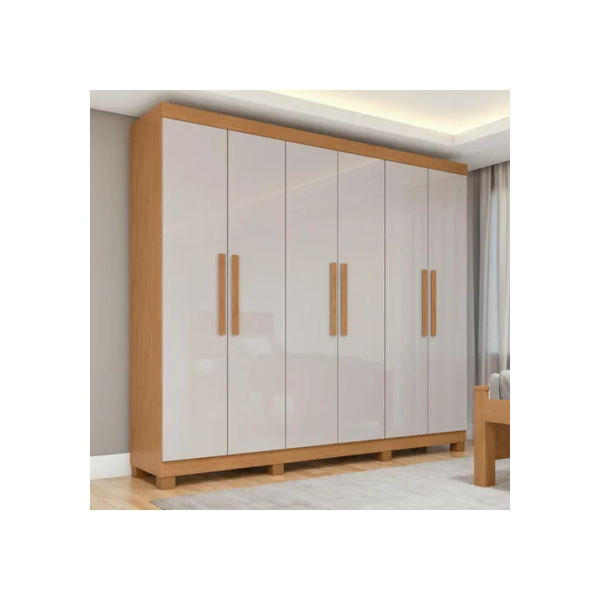 Guarda Roupa 06 Portas Easy Slim C/pes Amendoa Clean/off Wht Amêndoa Clean/off White