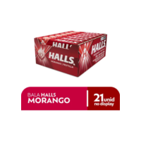 Bala Halls Morango Caixa Com 21 Unidades De 28g