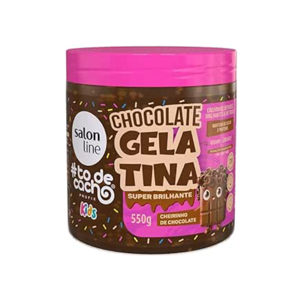 SALON LINE GELATINA TODECACHO KIDS CHOCOLATE BRILHO 550G