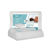 Nap Travesseiro Nasa Ortopédico Cervical D40 12/10cm de altura Suporte ergonômico com tratamento Alergo Free Anti ácaro, anti fungo e anti bactéria para fronhas 50x70cm - Bege