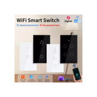 Interruptor inteligente de toque wifi sem fio neutro remoto 1 2 3 4 de luz de ganga controle de voz