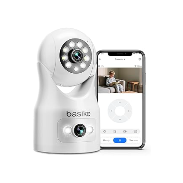 Basike Câmera de Segurança, Wi-Fi 360º, 1080p Full HD, Visão Panorâmica e Detecção Humana-4MP, Monitoramento Inteligente, Áudio Bidirecional, Ideal para Residências e Empresas