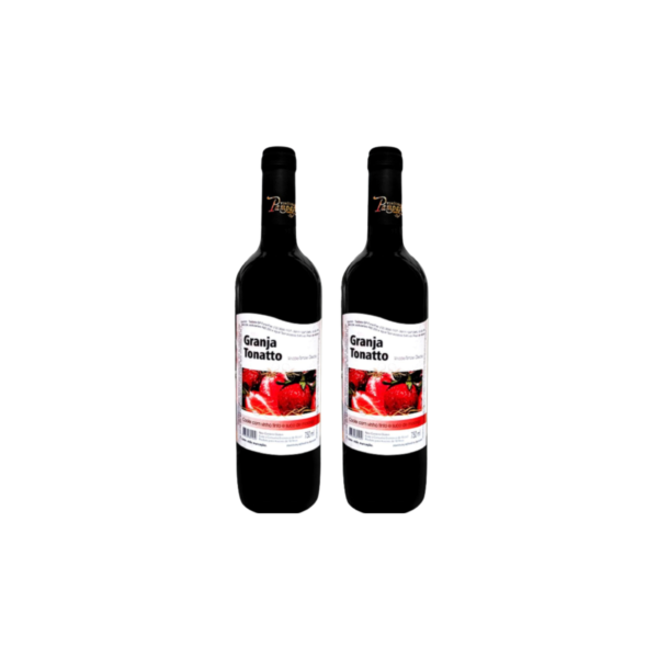 Kit 2 Vinho Granja Tonatto Tinto Suave Cooler Morango 750 Ml